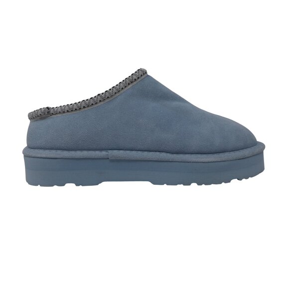 BearPaw Tabitha Tourmaline Blue Suede Wool Platform Clog Slippers NWT Womens 10 - Picture 5 of 16